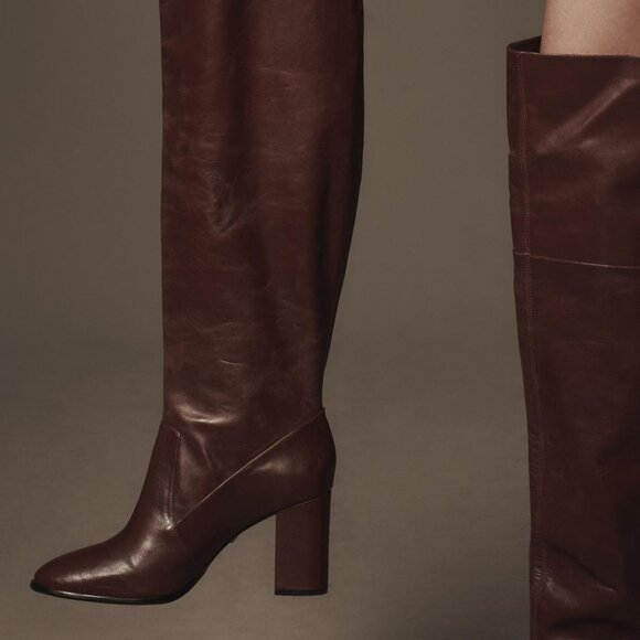 Schutz Terrance Over-The-Knee Block Boots Wine 36 - Picture 1 of 3